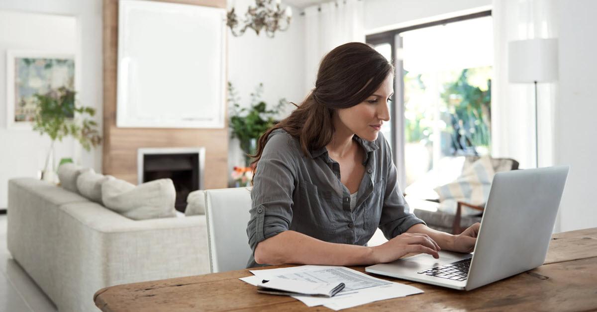 Woman computer finances