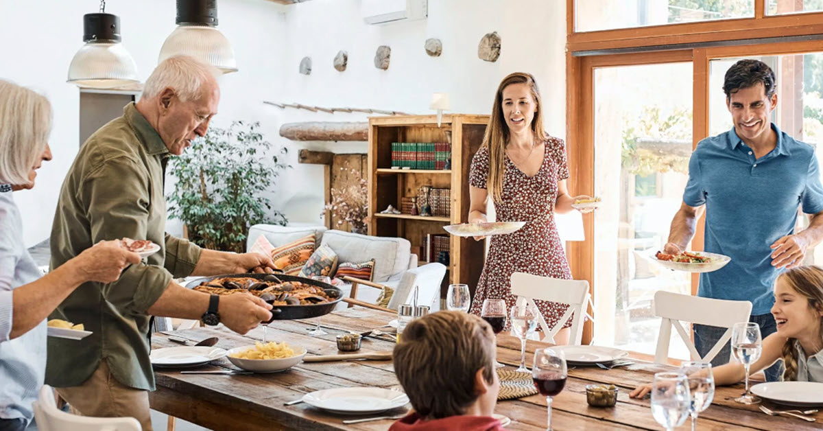 multigenerational family meal