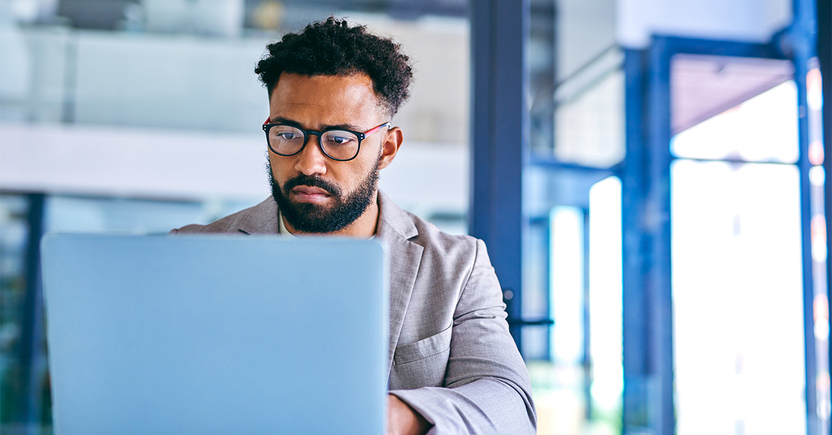 Man working on laptop