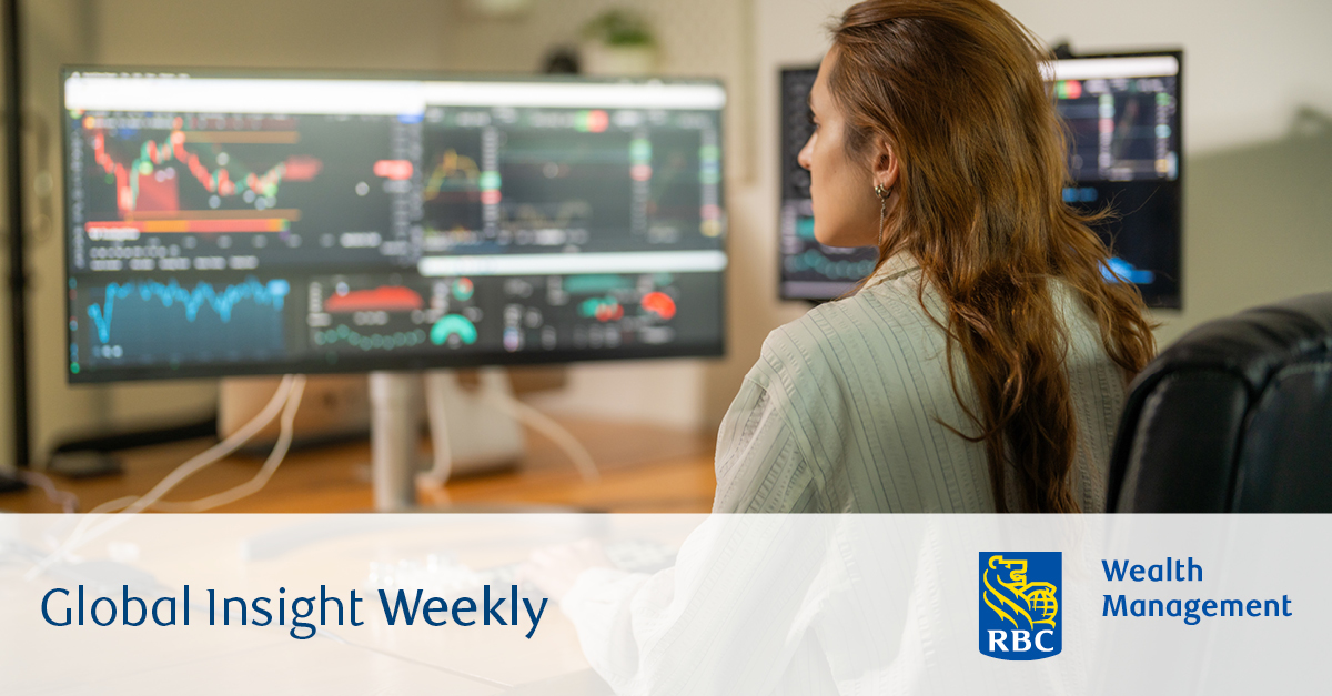 Woman watching stock charts