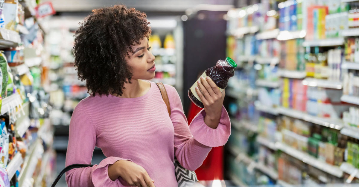 woman shopping in supermarket